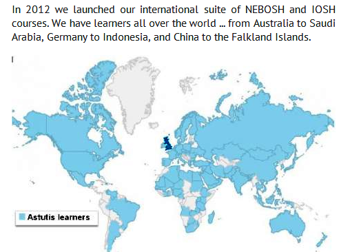Astutis learners across the globe - world map
